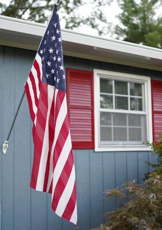 American Flag on House American Flag on House